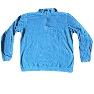 Peter Millar XL Blue Cotton Blend 1/4 Zip Pullover